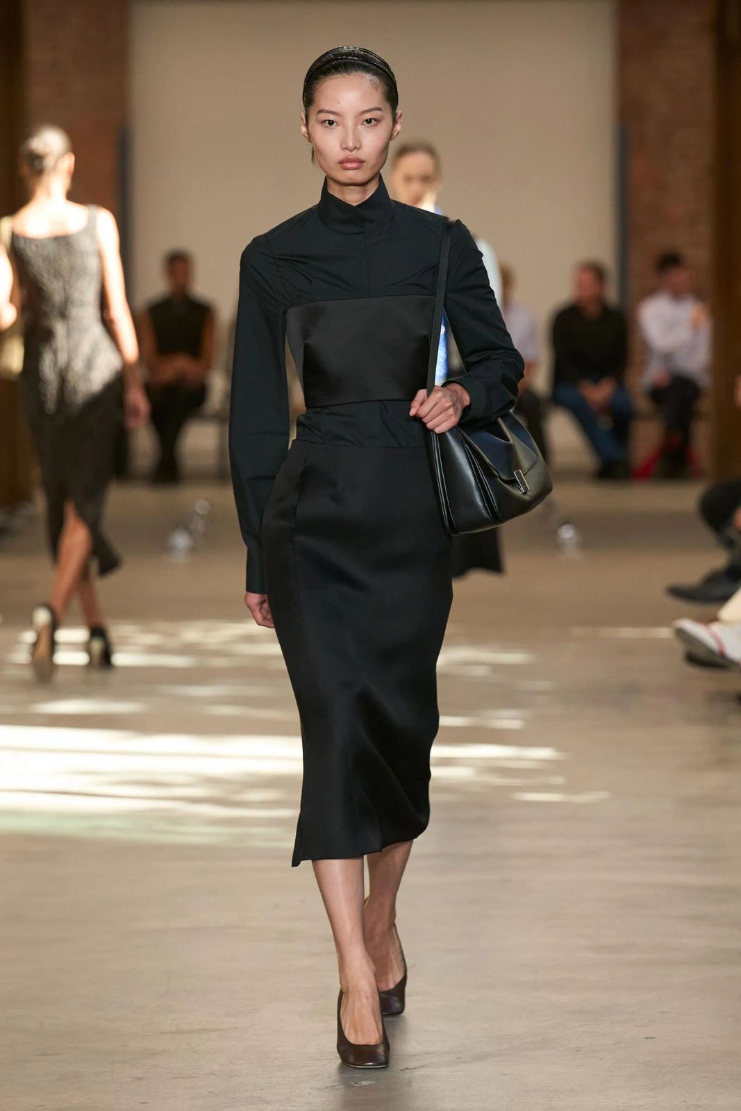 Black Turtleneck Dress with Structured Overlay — Turtleneck Outfits 2027