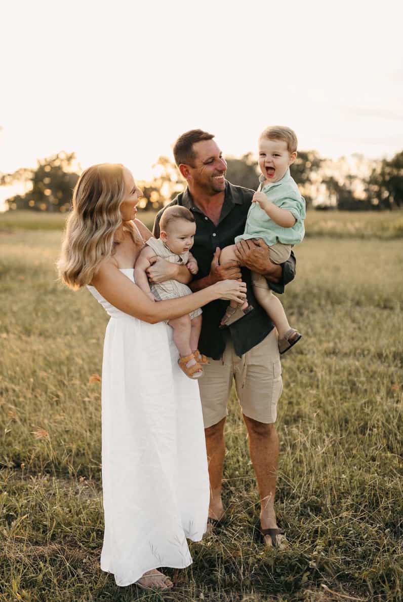 Sunset Glow: Sleeveless Maxi Dress and Green Button-Up Sunset Glow: Sleeveless Maxi Dress and Green Button-Up — Spring Family Photo Outfits 2027