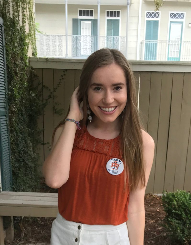 Lace Trim Charm: Orange Tank and White Skirt — College Game Day Outfits 2026