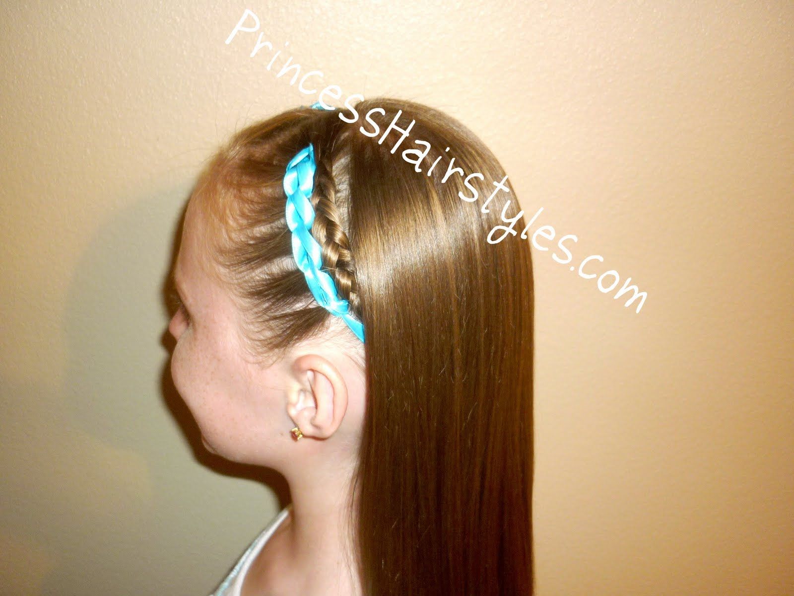 Brown With Blue Ribbon Visual Idea — Little Girl Gymnastics Hairstyles 2027