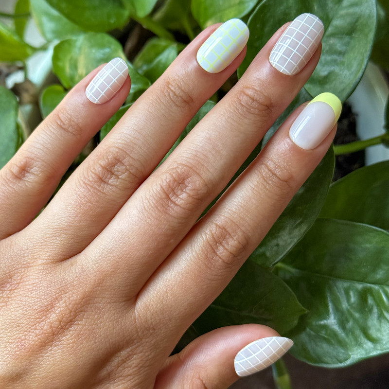 Pastel Grid French Tips Pastel Grid French Tips — Tennis Nails Team Colors 2027