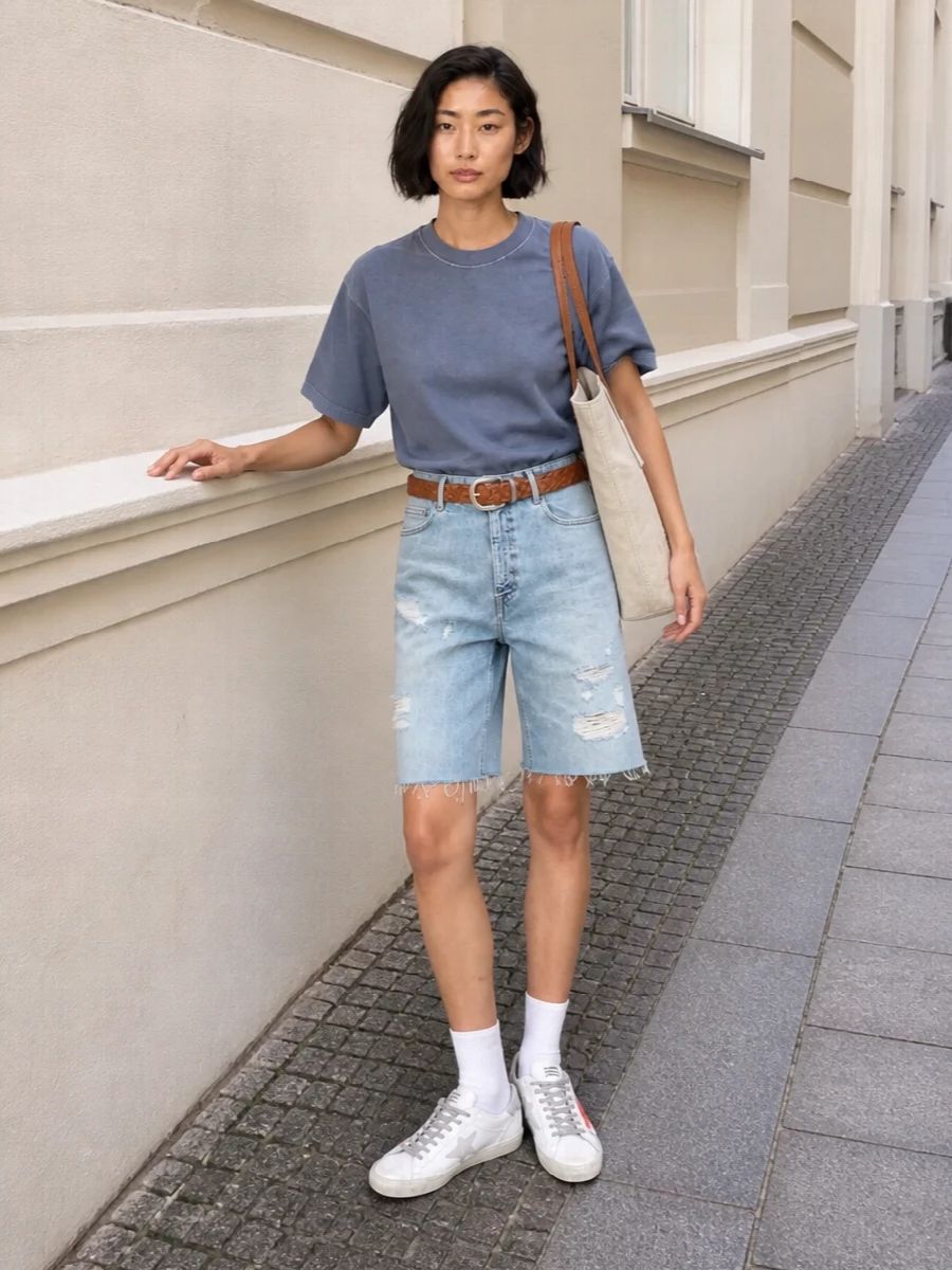 Relaxed Weekend Vibes with Bermuda Shorts and Graphic Tee Relaxed Weekend Vibes with Bermuda Shorts and Graphic Tee — Golden Goose Outfits 2027