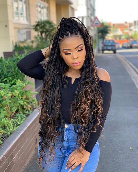 Half-Up Half-Down Braids With Curly Ends Half-Up Half-Down Braids With Curly Ends — Winter Box Braids 2027