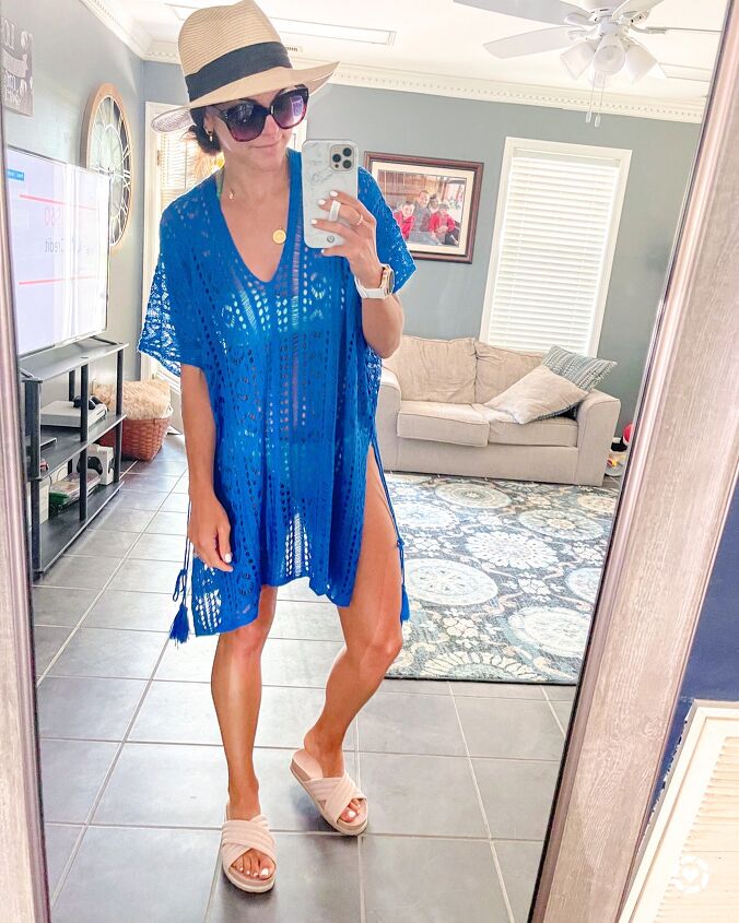 Royal Blue Crochet Knit Cover-Up — Spring Break Beach Outfits 2027