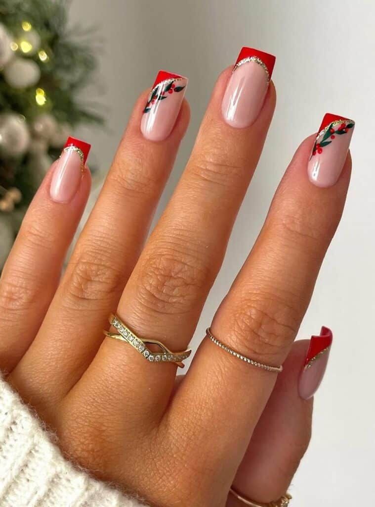 Medium Square Red Tips With Cuticle Holly Medium Square Red Tips With Cuticle Holly — Holly Nails 2027