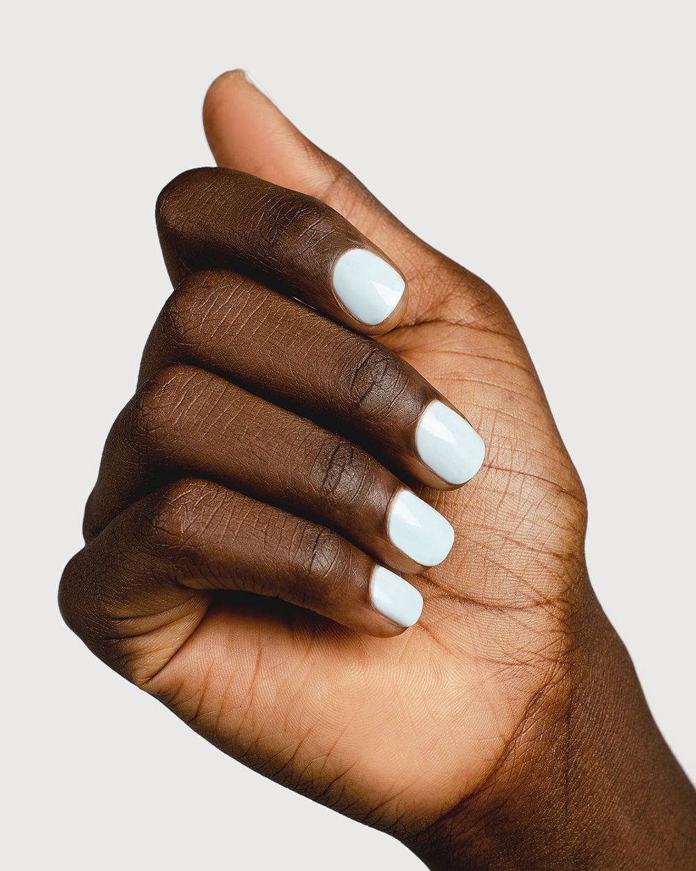 Sky Blue Glossy Short Square Nails — Pastel Nails 2027 for Dark Skin