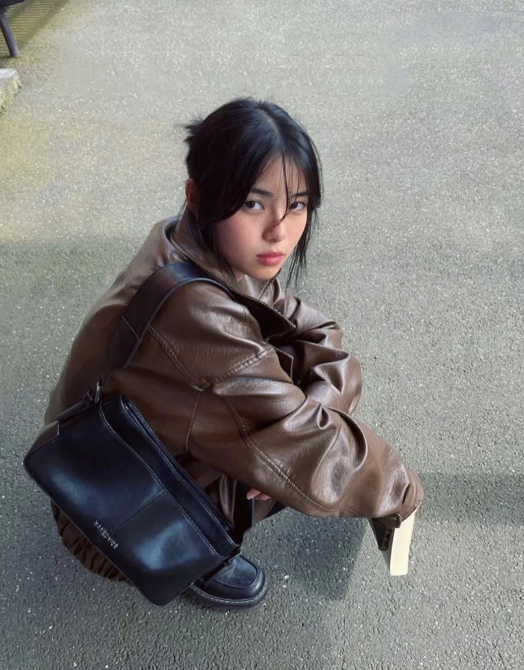 Edgy Brown Faux Leather Jacket and Top Edgy Brown Faux Leather Jacket and Top — Downtown Girl Outfits 2027