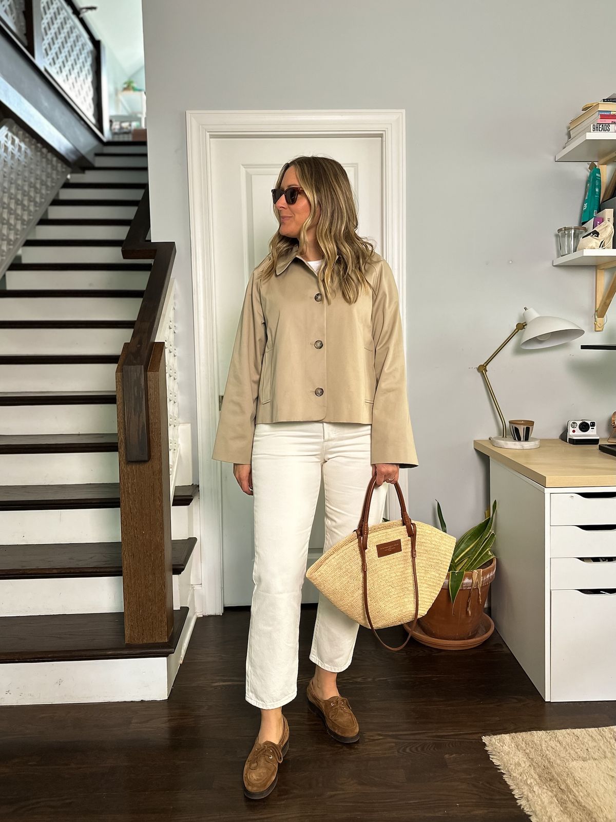 Brown Suede Loafers with Cropped Jacket and Wide-Leg Jeans Brown Suede Loafers with Cropped Jacket and Wide-Leg Jeans — Spring Outfits 2027 with Loafers