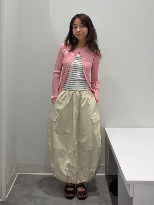 Pink Cardigan Over Tank with Cargo Skirt Pink Cardigan Over Tank with Cargo Skirt — Sheer Top Outfits 2027