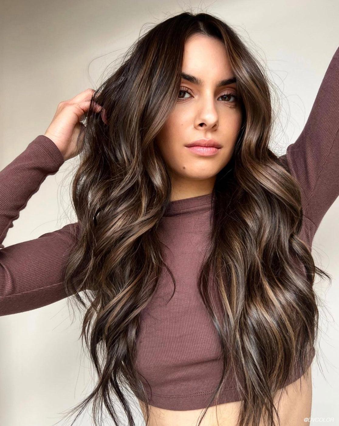 Dark Brown With Caramel Honey Balayage Dark Brown With Caramel Honey Balayage — Hair Color Trends 2027