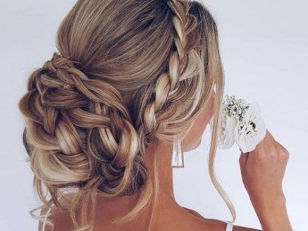 Blonde Braided Updo — Graduation Updos 2027