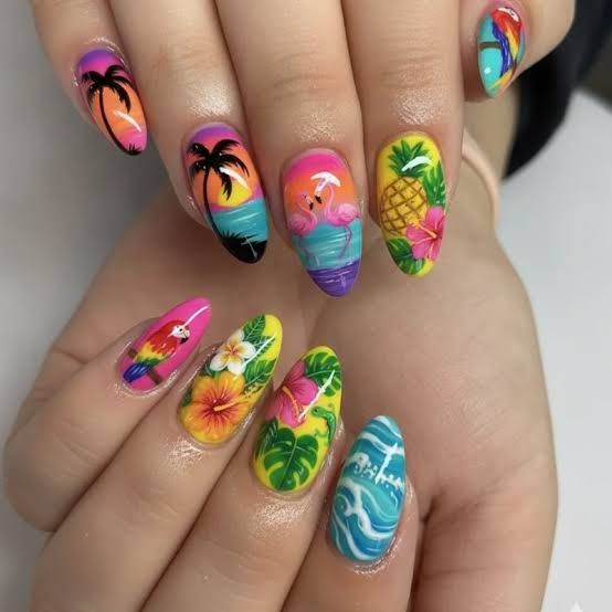 Summer Vacation Visual Idea Summer Vacation Visual Idea — Hibiscus Flower Nails 2027
