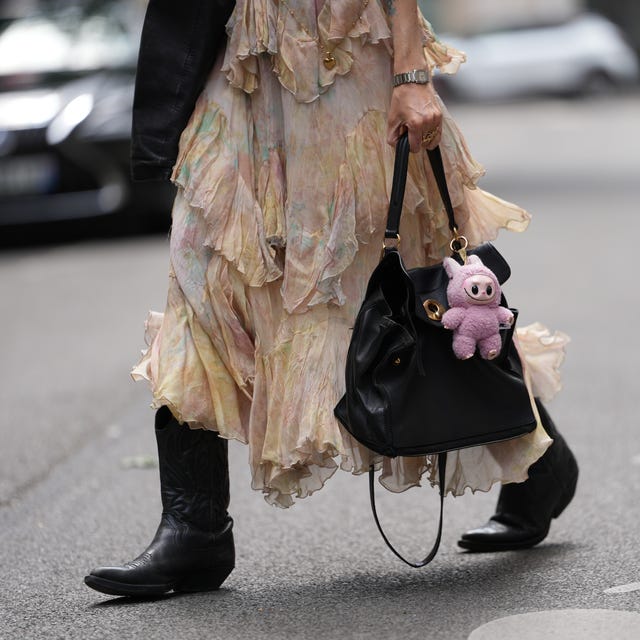 Boho Ruffled Dress with Black Cowboy Boots and Leather Jacket Boho Ruffled Dress with Black Cowboy Boots and Leather Jacket — Cowboy Boots Outfits 2027