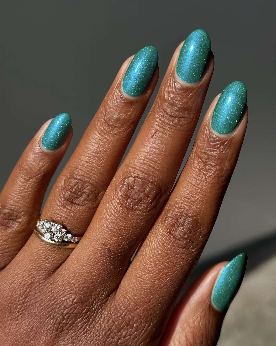 All-Over Shimmer Visual Idea — Teal Nails 2027