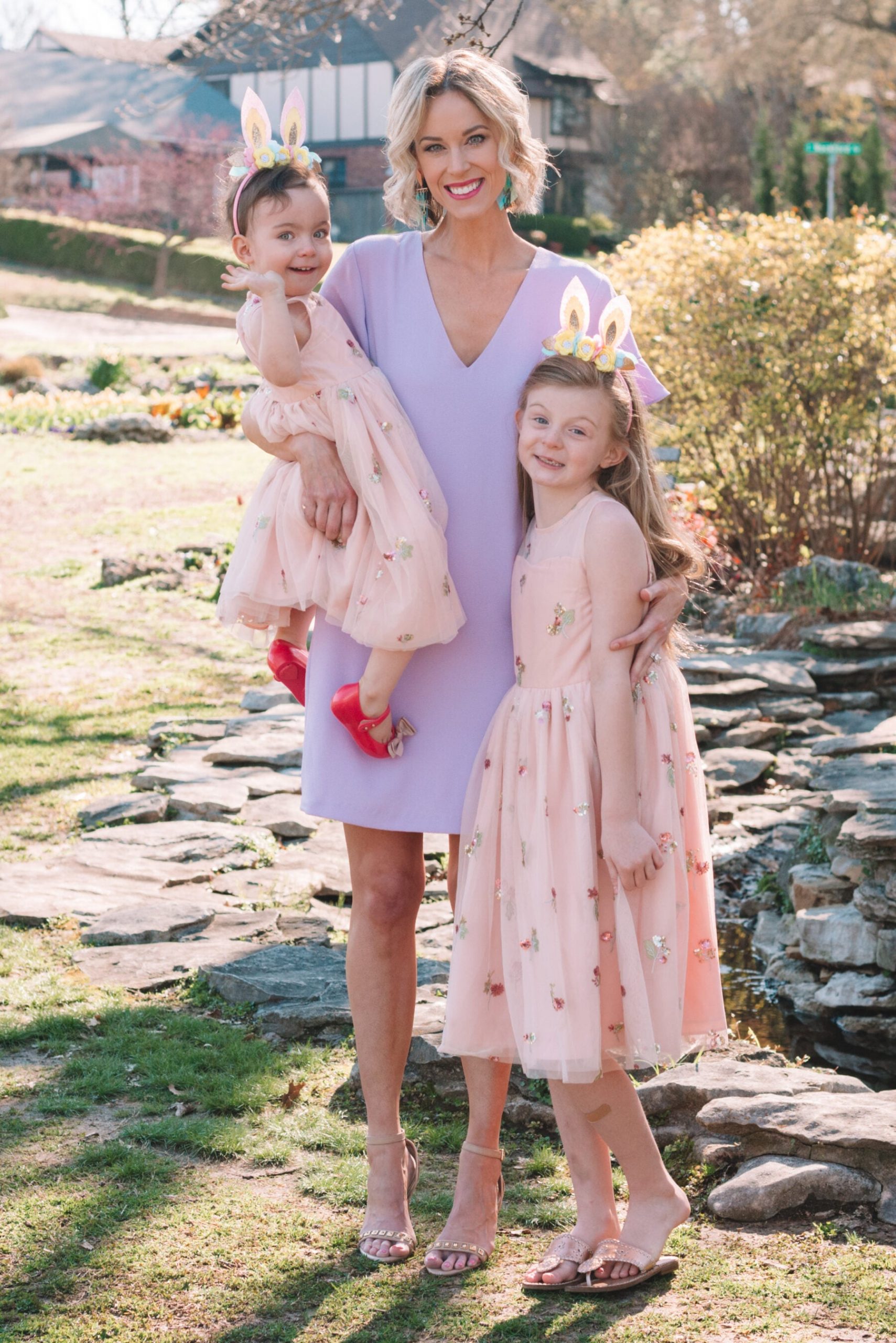 Lavender and Pink Dresses with Bunny Ears for an Easter Dream — Easter Family Photo Outfits 2027