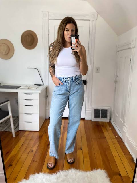 Everyday Comfort: Ribbed Tank and High-Waist Jeans Everyday Comfort: Ribbed Tank and High-Waist Jeans — Summer Outfits 2027 for Teens