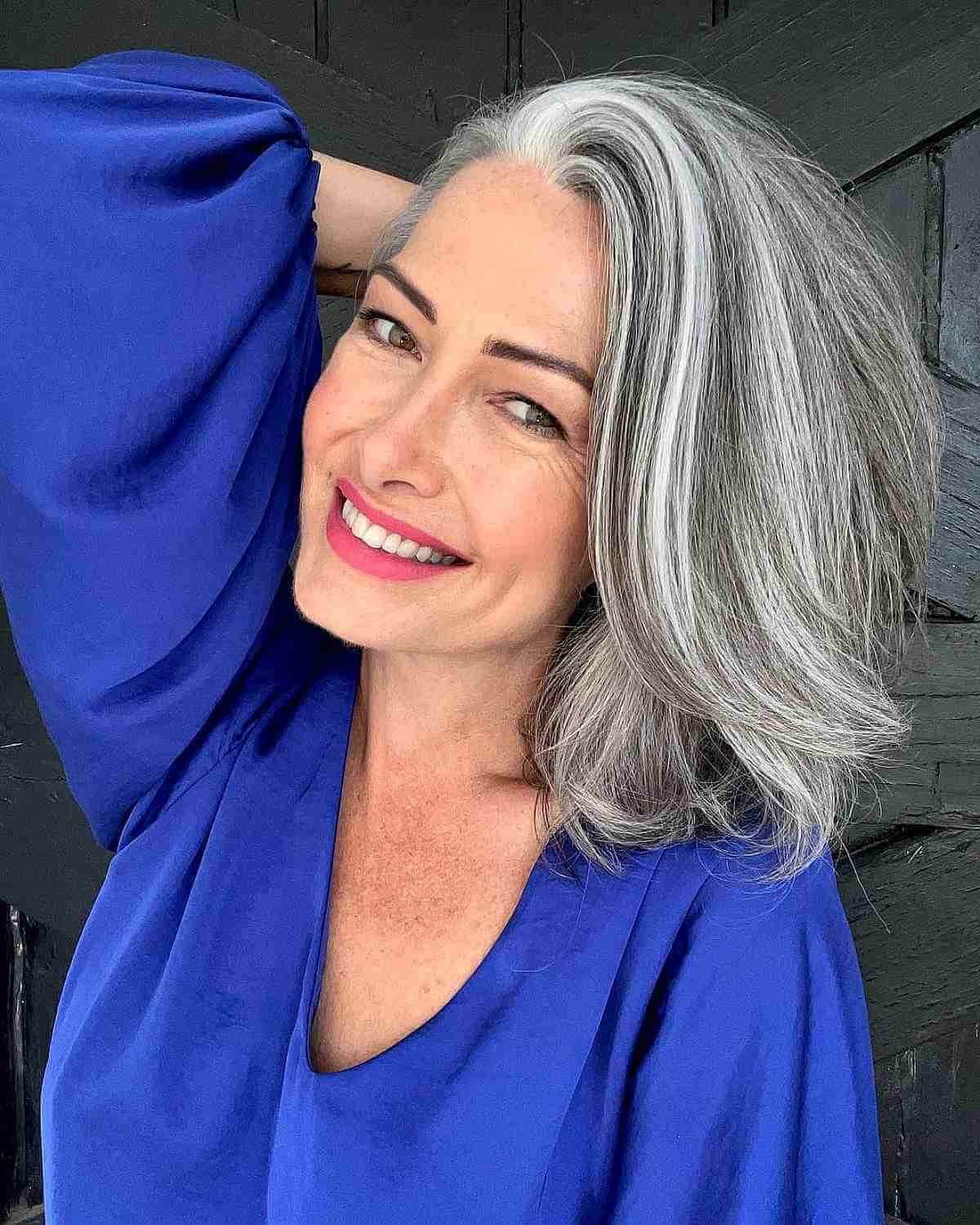 Angled Silver Bob With White Highlights Angled Silver Bob With White Highlights — Hairstyles 2027 for Women Over 50