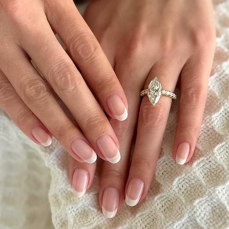 Perfectly Crisp French Tip Oval Nails Perfectly Crisp French Tip Oval Nails — Classy Wedding Nails 2027