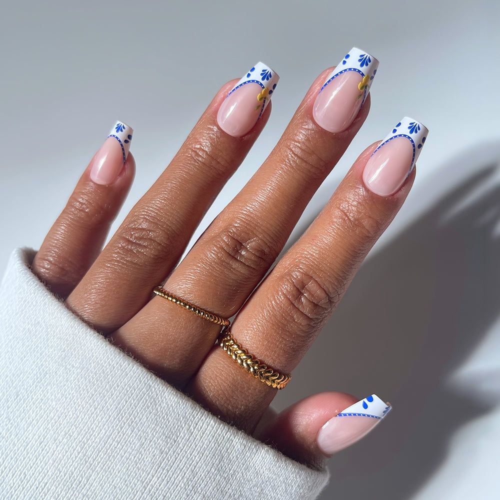 Floral French Tip Coffin Nails Floral French Tip Coffin Nails — Summer Coffin Nails 2027