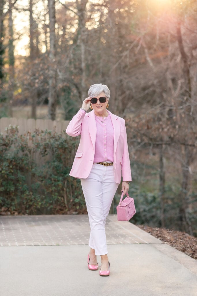 Light Pink Blazer and White Trousers: A Polished Spring First Date Look Light Pink Blazer and White Trousers: A Polished Spring First Date Look — Spring First Date Outfits 2027