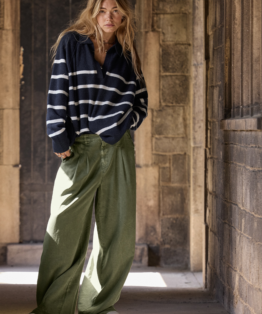 Olive Green Cargo Pants with a Striped Knit Sweater Olive Green Cargo Pants with a Striped Knit Sweater — Cargo Pants Outfits 2027