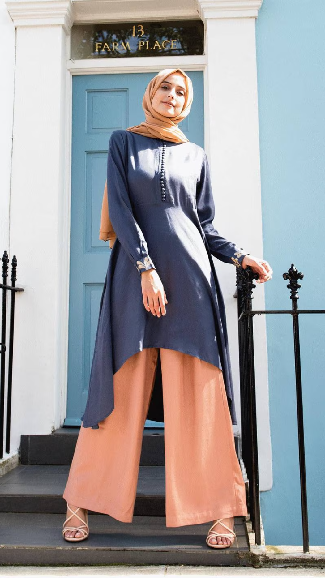 Asymmetrical Flair: The Tunic Top and Peach Wide-Leg Pants Asymmetrical Flair: The Tunic Top and Peach Wide-Leg Pants — Modest Outfits 2027