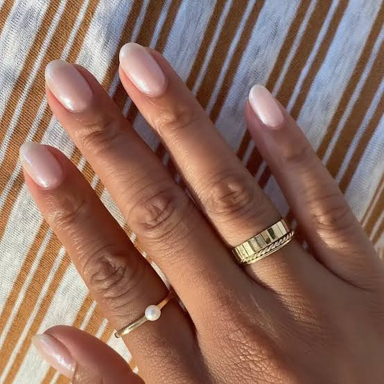 Milky Pink Subtle Shimmer Medium Oval Nails Milky Pink Subtle Shimmer Medium Oval Nails — Practical Mom Nails 2027