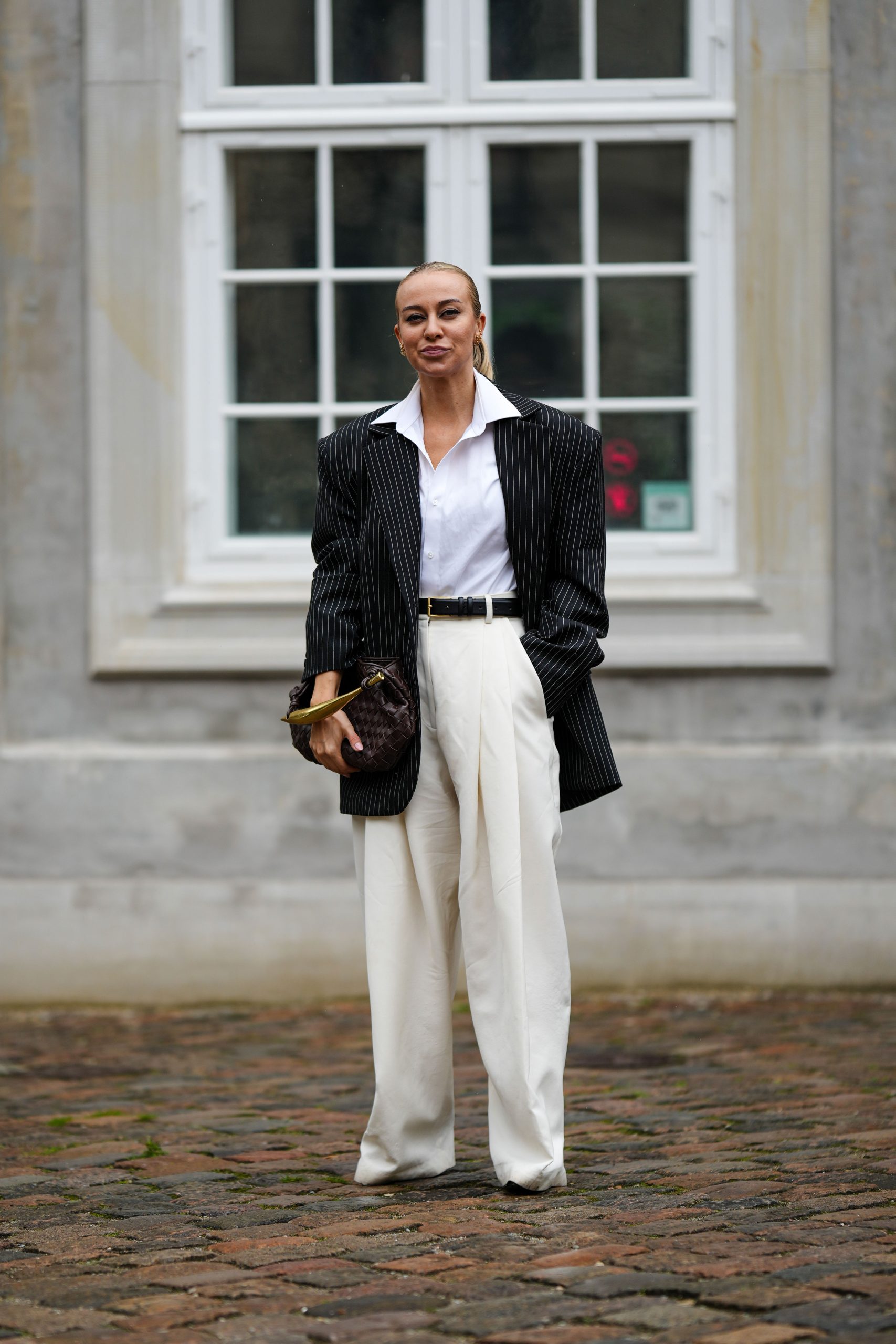 Oversized Pinstripe Blazer with Linen Trousers for Spring — Spring Outfits 2027 for Work