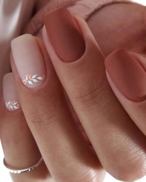 Matte Nude Floral Vine Nails Matte Nude Floral Vine Nails — Anniversary Nails 2027