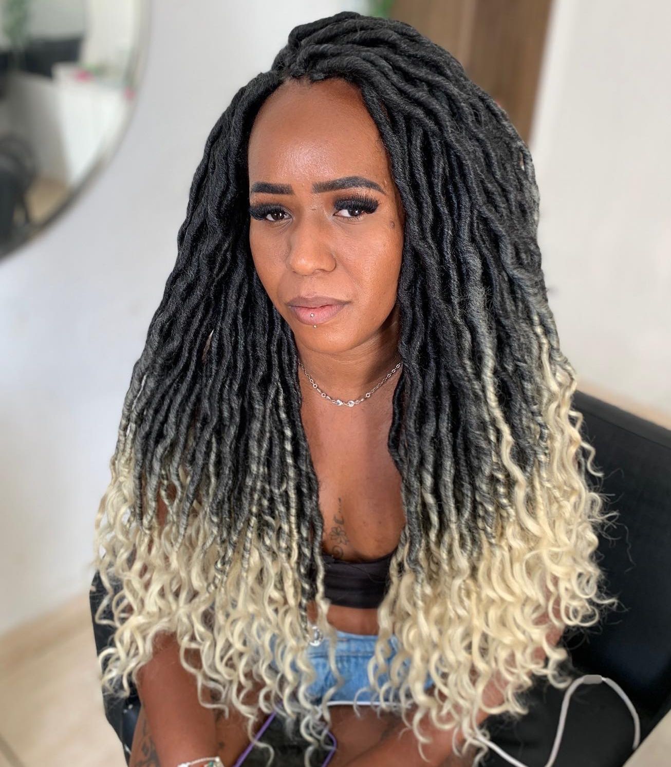 Defined Black Locs With Textured Ends Defined Black Locs With Textured Ends — Distressed Locs 2027