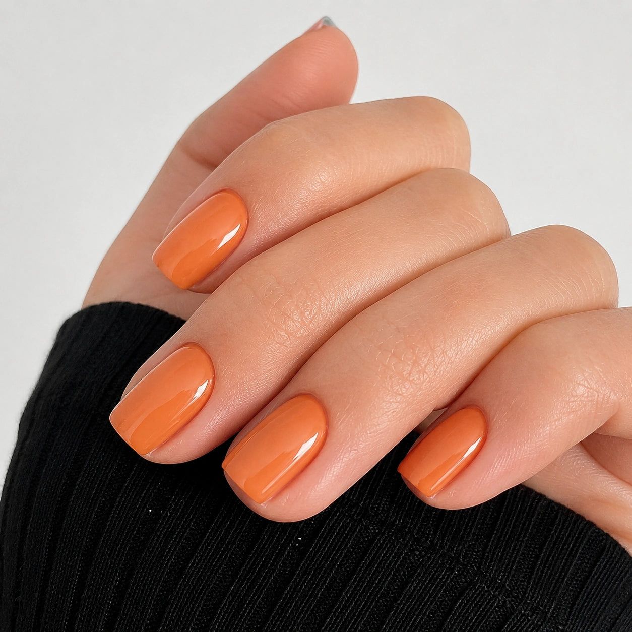 Vibrant Tangerine High Gloss Medium Squares Vibrant Tangerine High Gloss Medium Squares — Tangerine Nails 2027