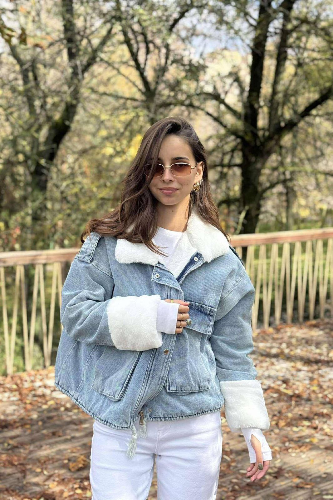 Oversized Light Blue Denim Jacket with Fleece Lining — Denim Jackets 2027
