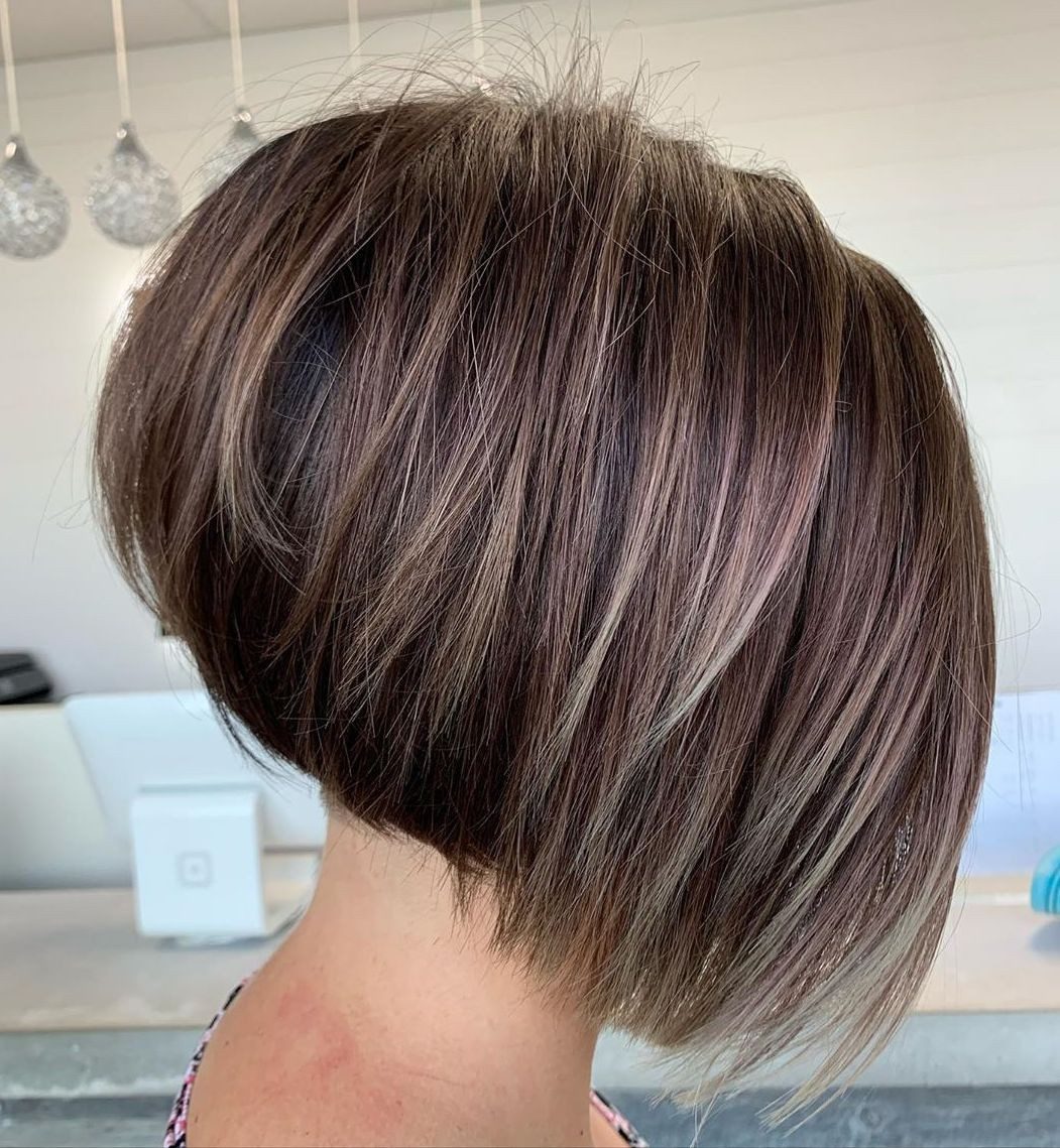 Stacked Bob With Subtle Pink and Blonde Highlights Stacked Bob With Subtle Pink and Blonde Highlights — Dip Dye Bob 2027