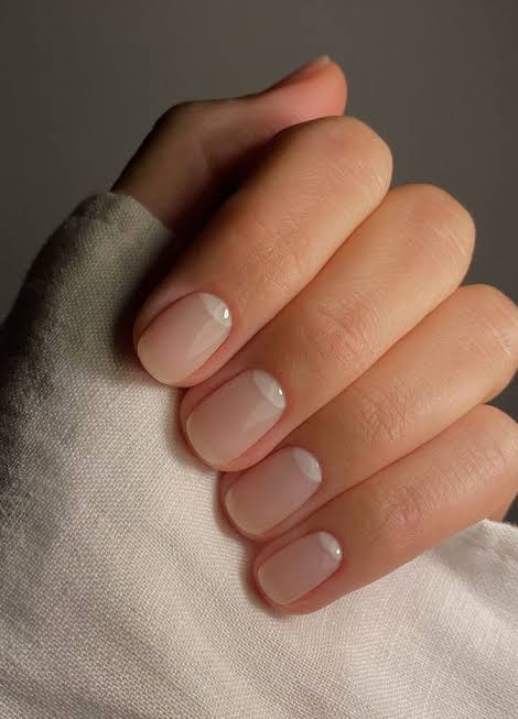 Short Rounded Square French Manicure Glossy Short Rounded Square French Manicure Glossy — Nurse Nails 2027