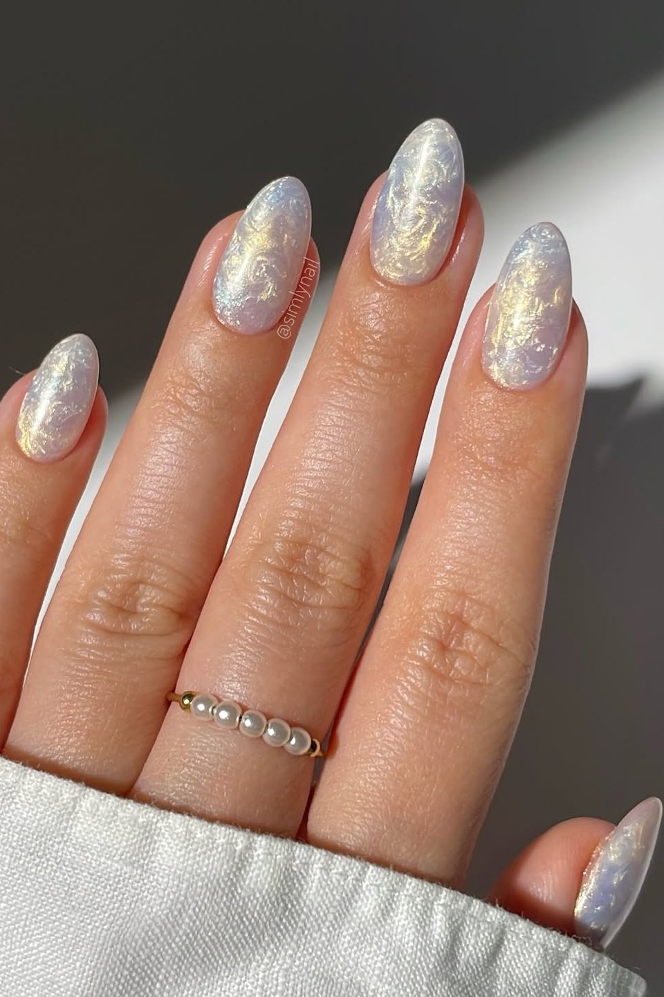 Ethereal Iridescent Swirl Nails Ethereal Iridescent Swirl Nails — Classy Wedding Nails 2027