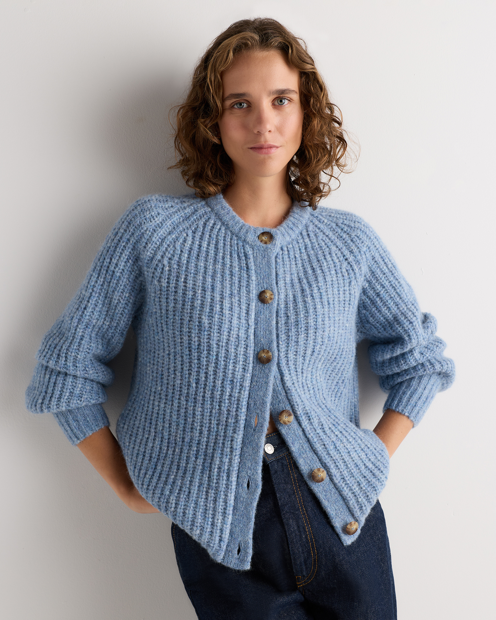 Powder Blue Textured Knit Cardigan for Cozy Style Powder Blue Textured Knit Cardigan for Cozy Style — Powder Blue Outfits 2027