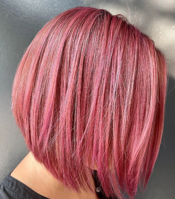 Vibrant Pink Bob With Highlights Vibrant Pink Bob With Highlights — Pink Bob 2027