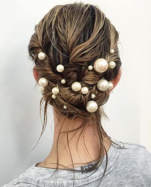 Braided Updo With Pearls Braided Updo With Pearls — Summer Updos 2027