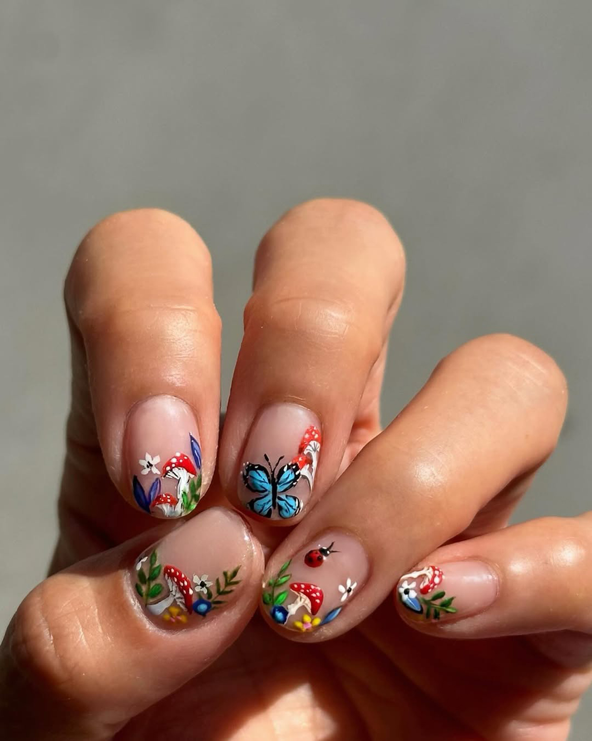 Nature-Inspired Butterfly Manicure Nature-Inspired Butterfly Manicure — Short Butterfly Coffin Nails 2027