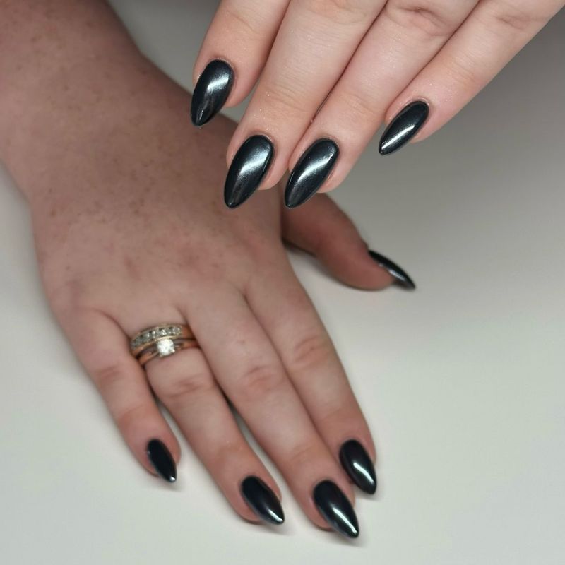 Dark Grey Blue Undertone Chrome Dark Grey Blue Undertone Chrome — Dark Chrome Nails 2027