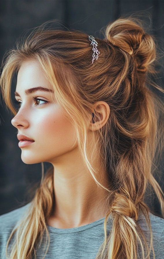 Half-Up Half-Down With Braid Visual Idea — Cute Hairstyles 2027