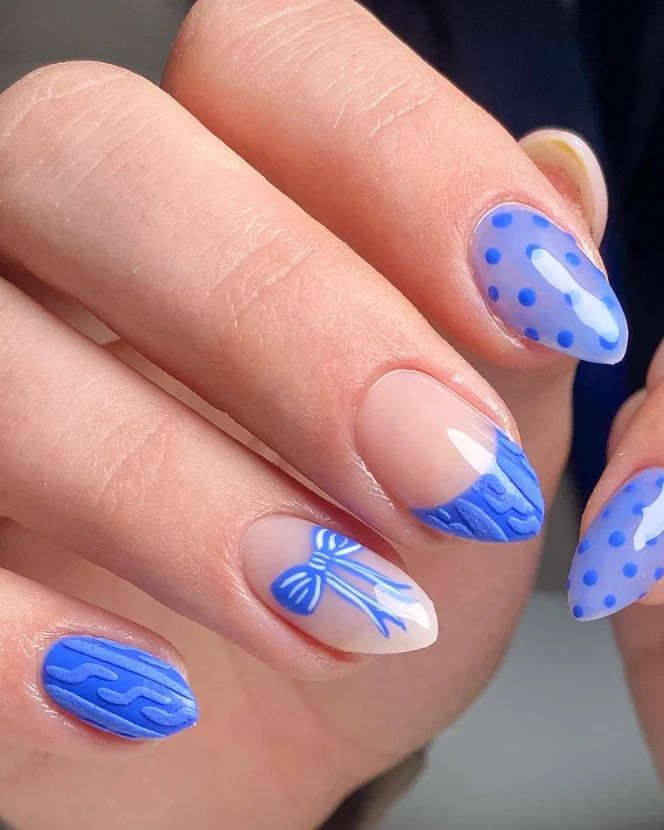 Medium Almond Sheer Nude Red Bows Medium Almond Sheer Nude Red Bows — Simple Bow Nails 2027