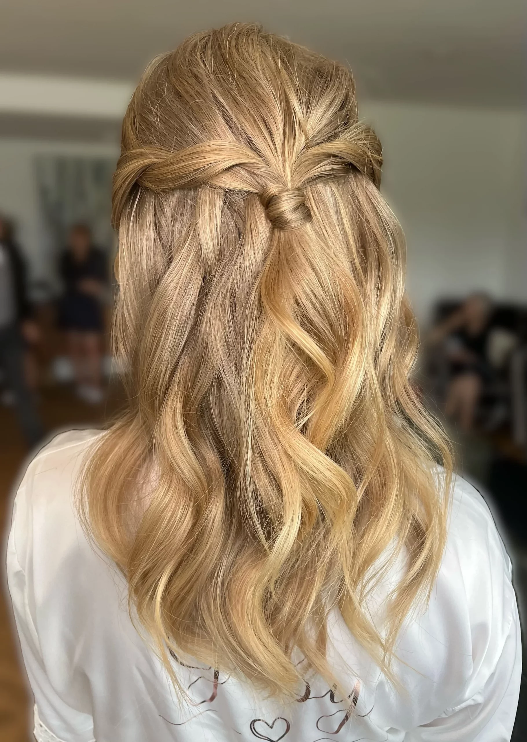 Honey Blonde Twisted Knot Detail Honey Blonde Twisted Knot Detail — Half Up Half Down Hairstyles 2027