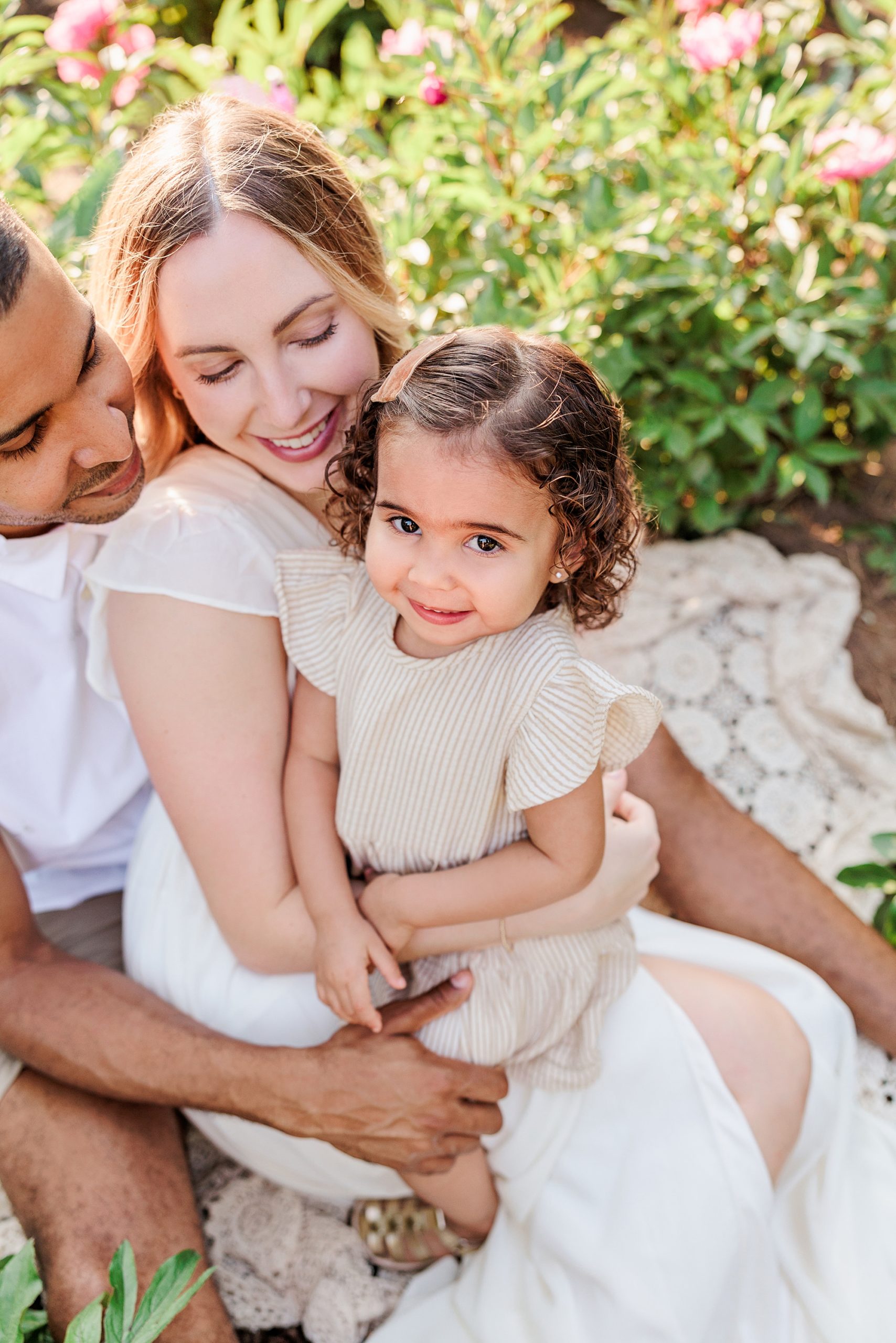 Effortless Spring Elegance: White Dress and Striped Romper Effortless Spring Elegance: White Dress and Striped Romper — Spring Family Photo Outfits 2027