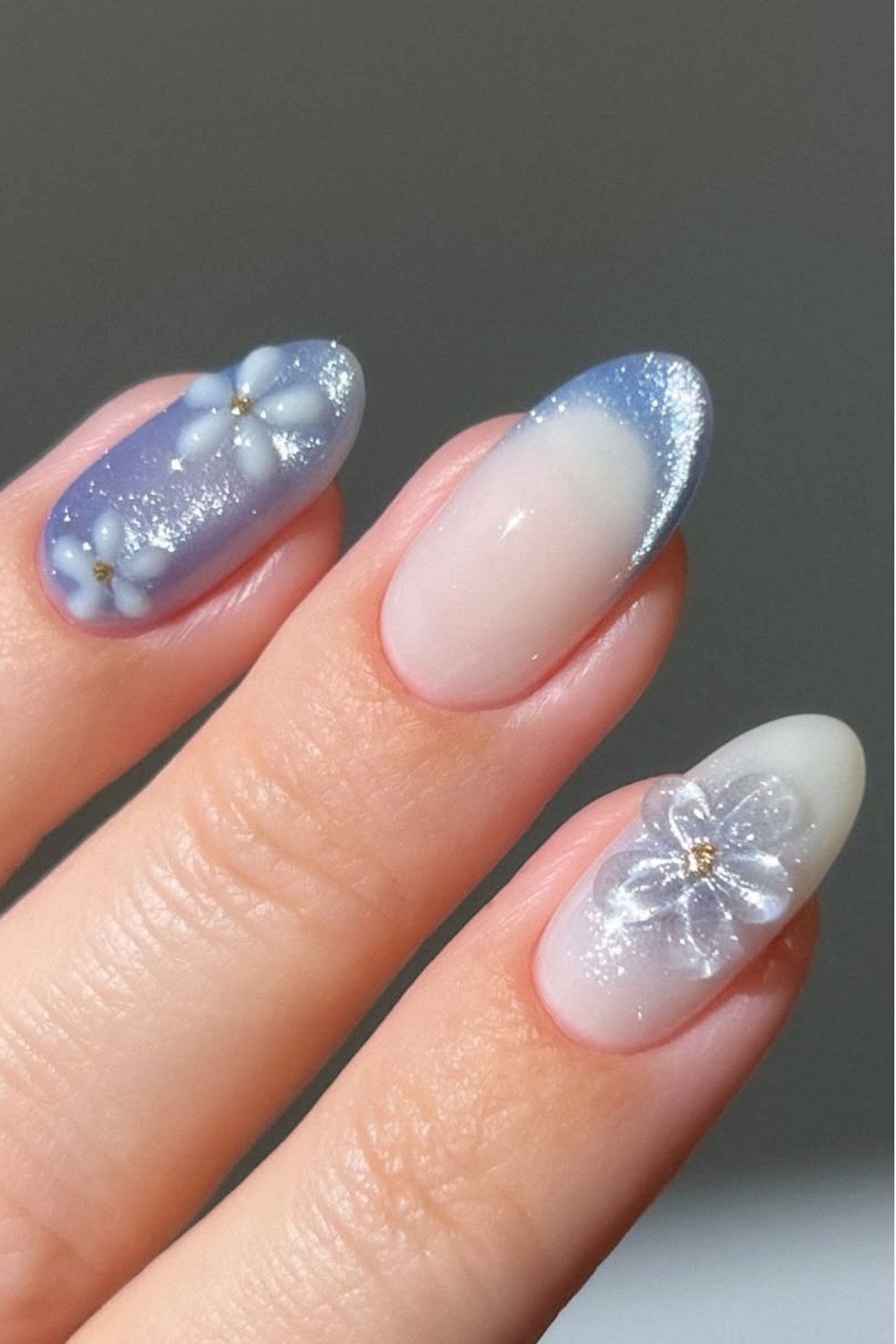 Sheer 3D Floral French Tip Nails Sheer 3D Floral French Tip Nails — Floral Nails 2027