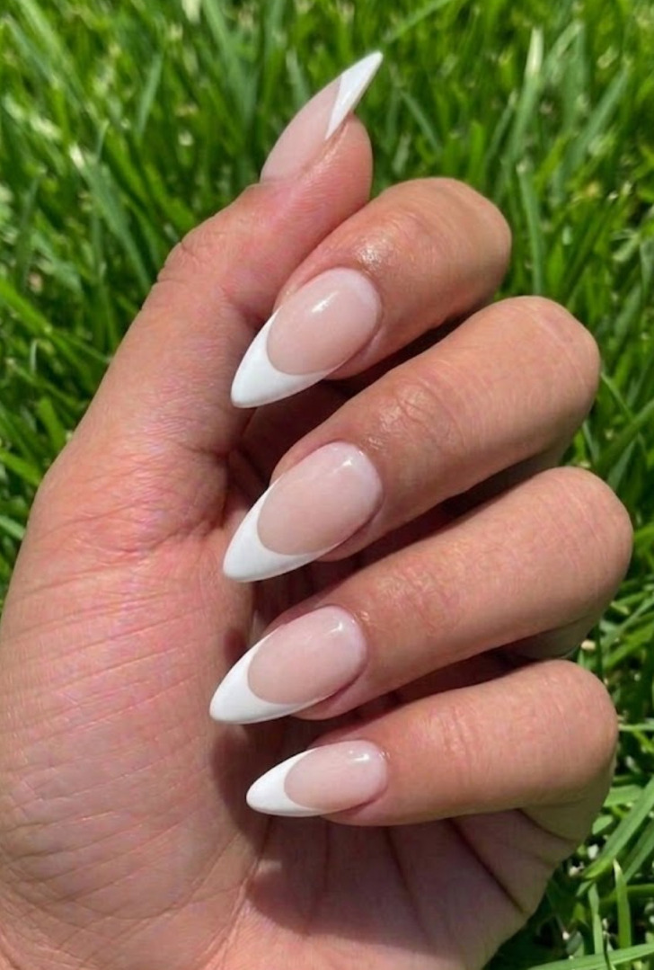 Timeless White French Tip Almonds — Almond Nails 2027