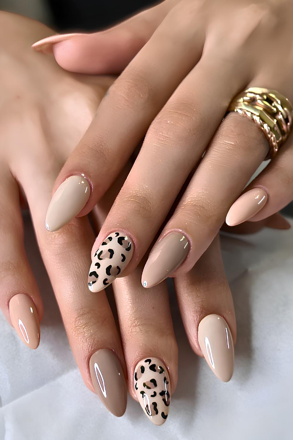 Leopard Print On Accent Nails Visual Idea Leopard Print On Accent Nails Visual Idea — Neutral Nails 2027