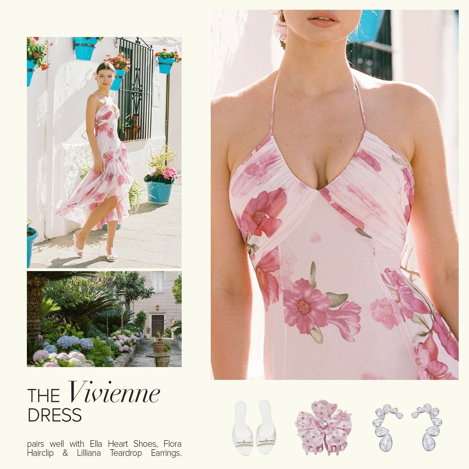 Flowy Pink and White Floral Halter Neck Dress Flowy Pink and White Floral Halter Neck Dress — Bridal Shower Dress 2027 for Guest