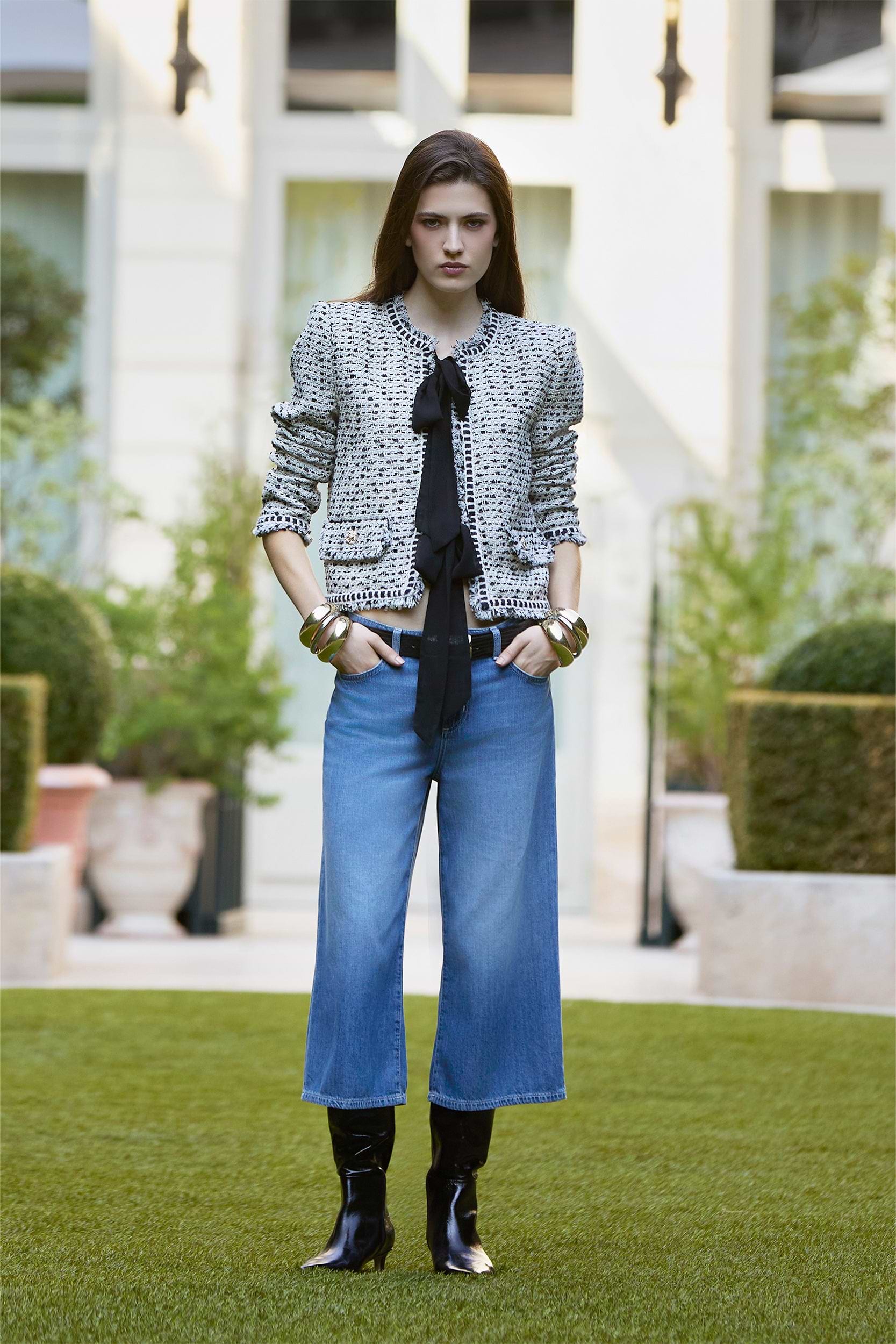 Light Wash Wide-Leg Jeans with an Embellished Denim Jacket Light Wash Wide-Leg Jeans with an Embellished Denim Jacket — Spring Outfits 2027 with Jeans