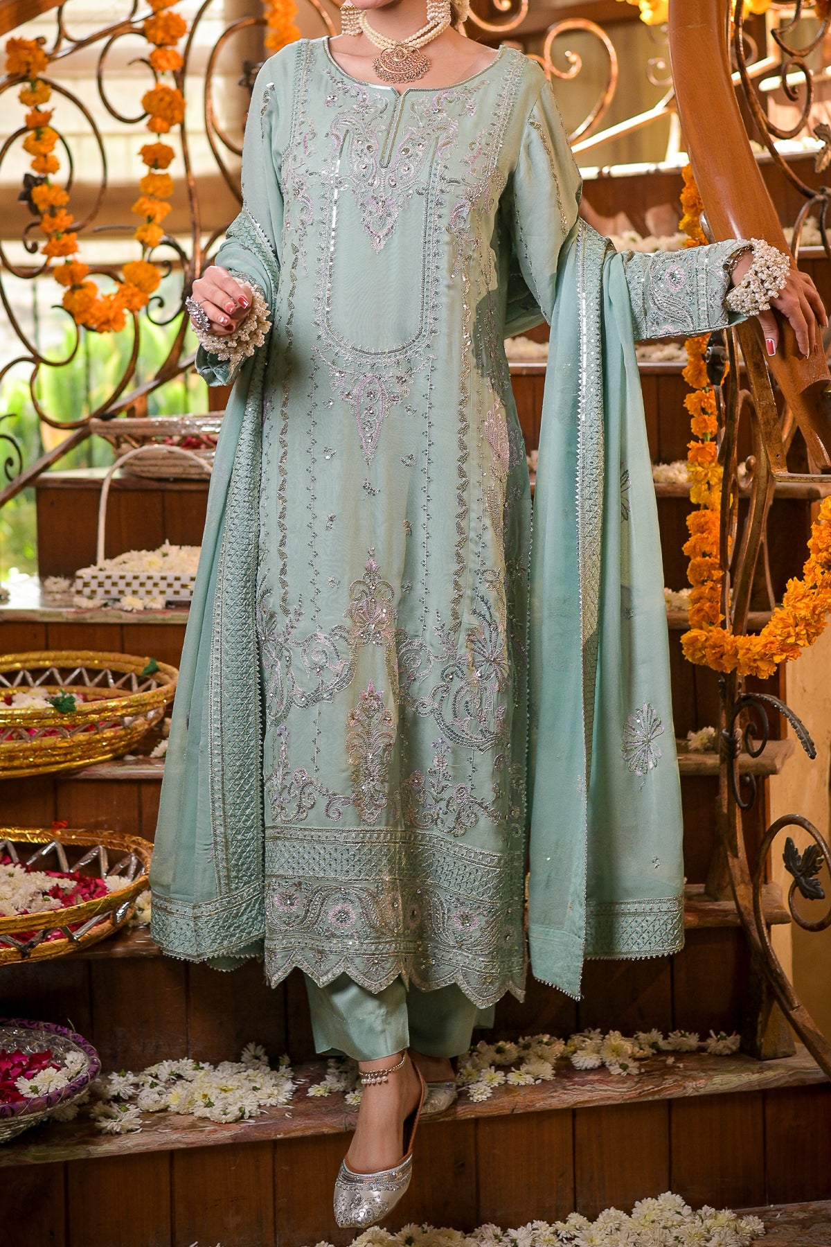 Powder Blue Embroidered Chiffon Tunic for Festive Semi-Formal Powder Blue Embroidered Chiffon Tunic for Festive Semi-Formal — Powder Blue Outfits 2027
